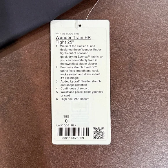 NWT lululemon Wunder Train No Line High-Rise Tight 25" black size 0 - Picture 2 of 3